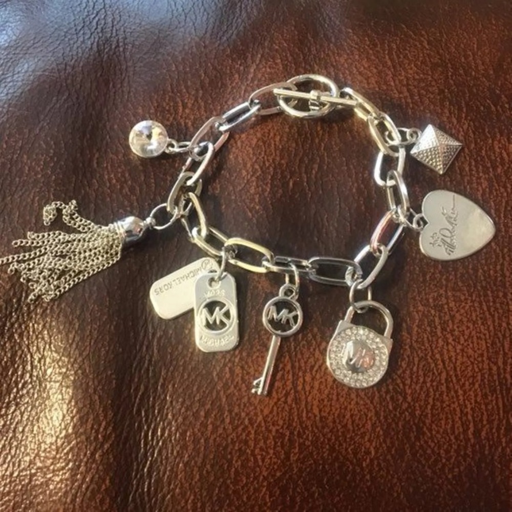 Michael Kors Silver Tone Charm Bracelet